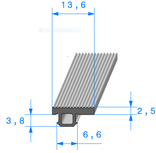 Profil 1320000 - EPDM noir 70 sh - Rl 125m