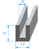 Profil  1822000 "U" - EPDM 70sh - Rlu 50m