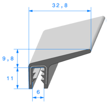 Profil 1436000 - Pince EPDM Arm 70sh avec Lvre EPDM - Rlu 50m