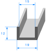 Profil  1863000 "U" - EPDM 70sh - Rlu 50m