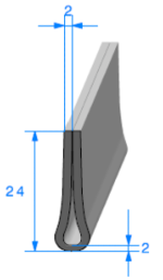 Joint en U Noir - Tôle 5 mm - Rouleau de 25 mètres