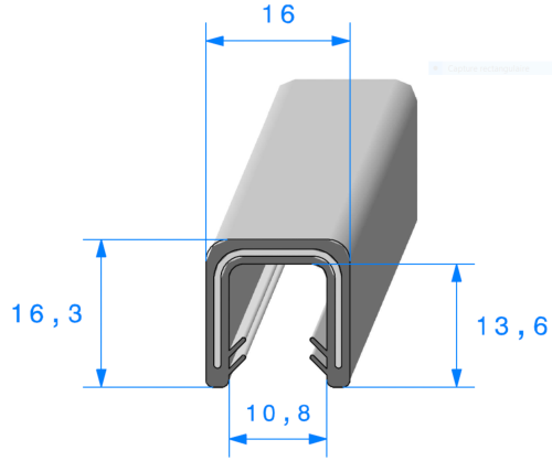 Profil 1537000 - Pince EPDM Armé 70sh - Rlu 50m