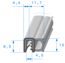 Profil 1811000 - Pince EPDM Arm avec Bulbe EPDM Cellulaire - Rlu 50m