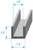 Profil  1827000 "U" - TPE 70sh - Rlu 50m