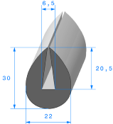 Profil 1348000 - EPDM Noir 70sh - Rlu 20m