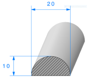 Joint Demi Rond mousse 20 mm - Rouleau de 50 mètres
