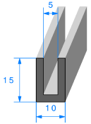 Profil  1124000 "U" - EPDM 70sh - Rlu 50m