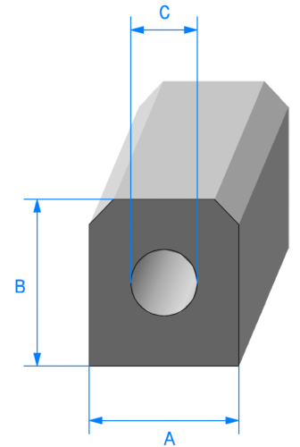 Butoir de Quai Caoutchouc - 40x25 mm - Trou 10 mm - Rouleau de 15 mètres