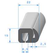 Joint de Fenêtre Noir - 6,5 x 2,5 mm - Rouleau de 30 mètres
