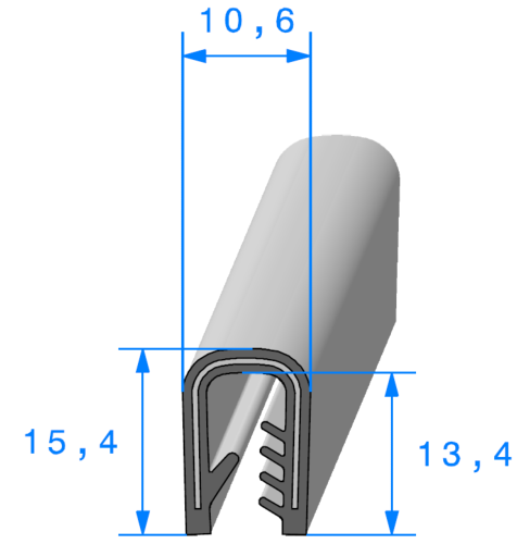 Profil 1410000 - Pince PVC Armé Noir - Rlu 50m