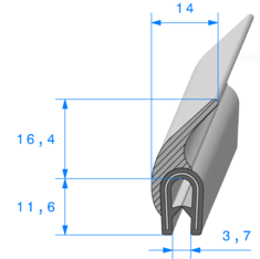 Profil 1447000-Pince EPDM Arm 70sh+LvreEPDM Cellulaire-Rlu 50m     