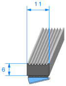 Profil 1341000 - EPDM noir 70 sh - Rl 200m