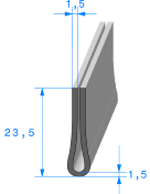Joint en U Noir - Tôle 3 mm - Rouleau de 25 mètres