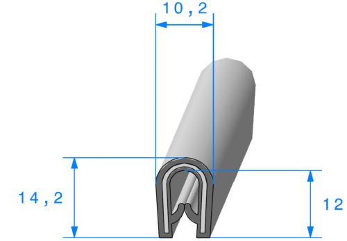 Profil 1920000 - Pince PVC noir + armature POM - Rlu 50m