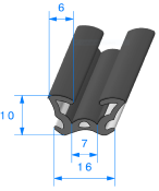 Coulisse 1699000 - EPDM 65sh Floqué - Rlu 50m