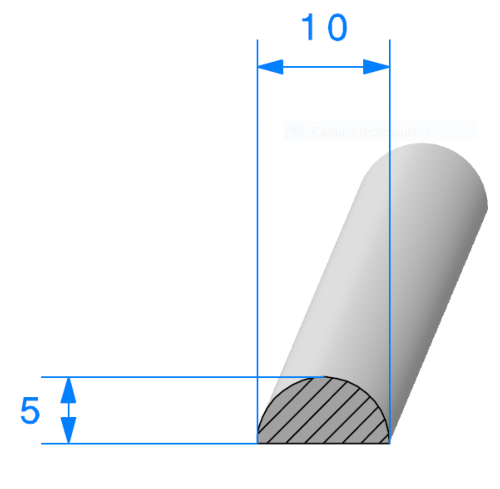 Joint Demi Rond mousse 10 mm - Rouleau de 100 mètres