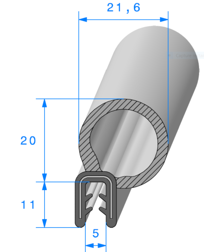 Profil 1740000 - Pince EPDM Armé avec Bulbe EPDM Cellulaire -Rlu 50m 