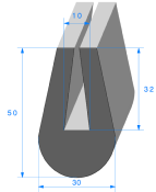 PROFIL 1823000"U"EPDM 70 sh RLu 20 M