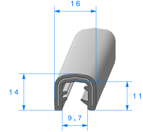 Profil 1538000 - Pince EPDM Armé 70sh - Rlu 50m