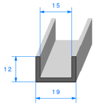 Profil  1863000 "U" - EPDM 70sh - Rlu 50m