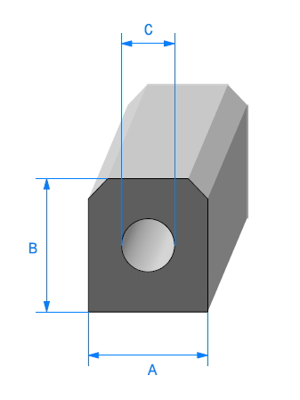 Butoir - 25x25 + Trou 10 mm - Rouleau de 20 mètres