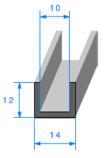 Profil  1827000 "U" - TPE 70sh - Rlu 50m