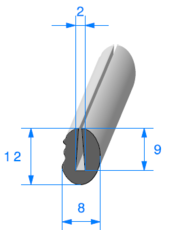 Joint en U Noir - Tôle 2 mm - Rouleau de 50 mètres