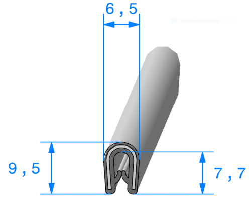 Profil 1907000 - Pince PVC noir + armature POM - Rlu 50m