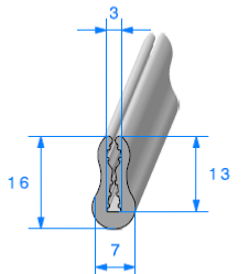 Joint en U Gris - Tôle 3 mm - Rouleau de 50 mètres