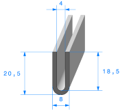 Profil 1872000 "U" -TPE 70sh - Rlu 40m