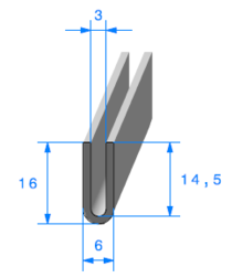 Profil 1870000 "U" - TPE 70sh - Rlu 100m