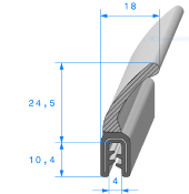 Joint Étanchéité Armé avec Lèvre mousse - Tôle 0,8 à 1,5 mm - Rouleau de 30 mètres