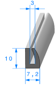 Joint en U Noir - Tôle 3 mm - Rouleau de 50 mètres