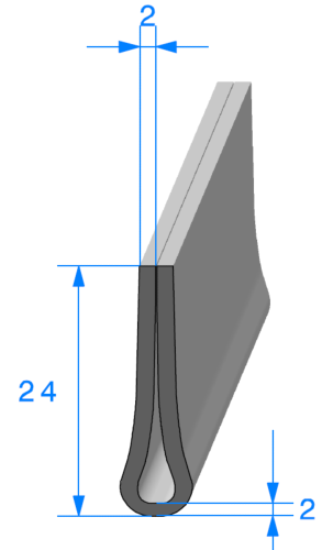 Joint en U Noir - Tôle 5 mm - Rouleau de 25 mètres