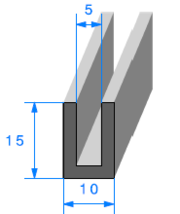Profil  1124000 "U" - EPDM 70sh - Rlu 50m