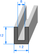 Profil  1822000 "U" - EPDM 70sh - Rlu 50m