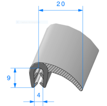 Joint Étanchéité avec Lèvre mousse - Tôle 1,5 à 2,5 mm - Rouleau de 50 mètres