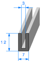 Profil 1817000 "U" - TPE 70sh - Rlu 50m