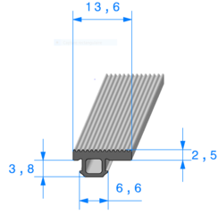 Profil 1320000 - EPDM noir 70 sh - Rl 125m