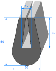 PROFIL 1823000"U"EPDM 70 sh RLu 20 M