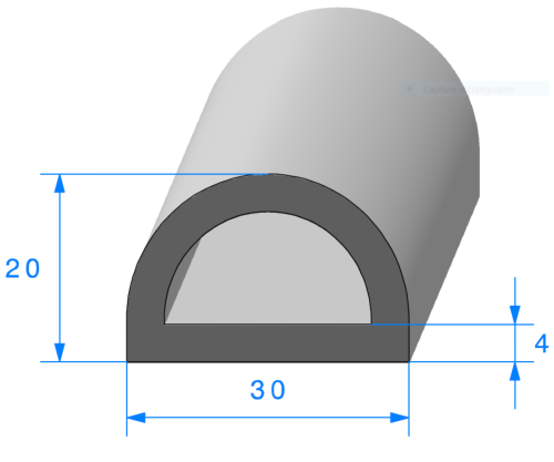 Profil 284 - EPDM - Noir 70 sh - Rlu 15m 