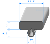 Profil 1632000 - EPDM 70sh - Rlu 50m