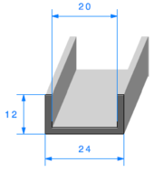 Profil  1864000 "U" - EPDM 70sh - Rlu 50m