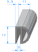 Profil 1335001 - TPE Gris 60sh - Rlu 30m