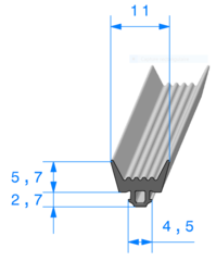 Profil 1321000 - EPDM noir 70 sh