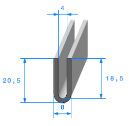 Profil 1872000 "U" -TPE 70sh - Rlu 40m