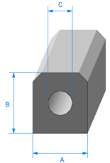 Butoir 1923000 - 25x25 + Trou 10 mm - Rlu 20m