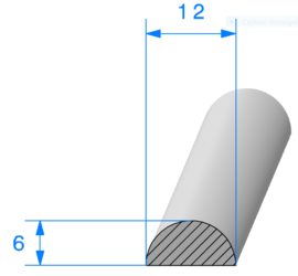 Joint Demi Rond mousse 12 mm - Rouleau de 100 mètres