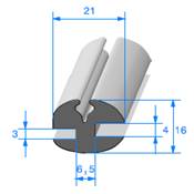Profil 1901000 à Clé - EPDM Noir 70sh - 4x3 - Rlu 30m