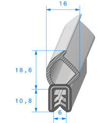 Profil 1947000 - Pince EPDM Arm + bulbe cellul. sup.  -  roul. 50 m